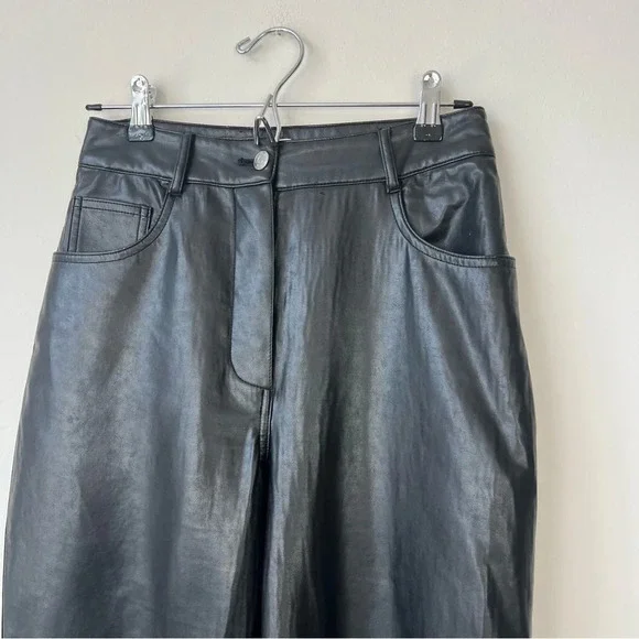 Aritzia Wilfred Oracle Faux Leather High Waisted Pants Black - Picture 5 of 11